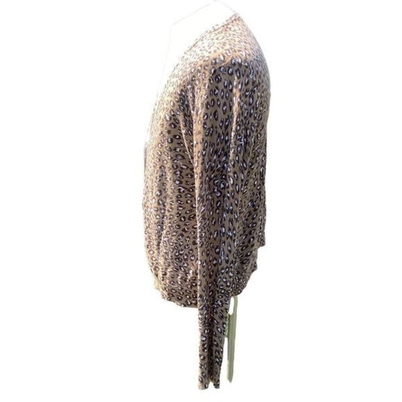 Pure?Alfred Sung animal print cardigan sweater large.  0501 - Picture 3 of 7